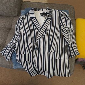 Eloquii Navy Striped Blazer